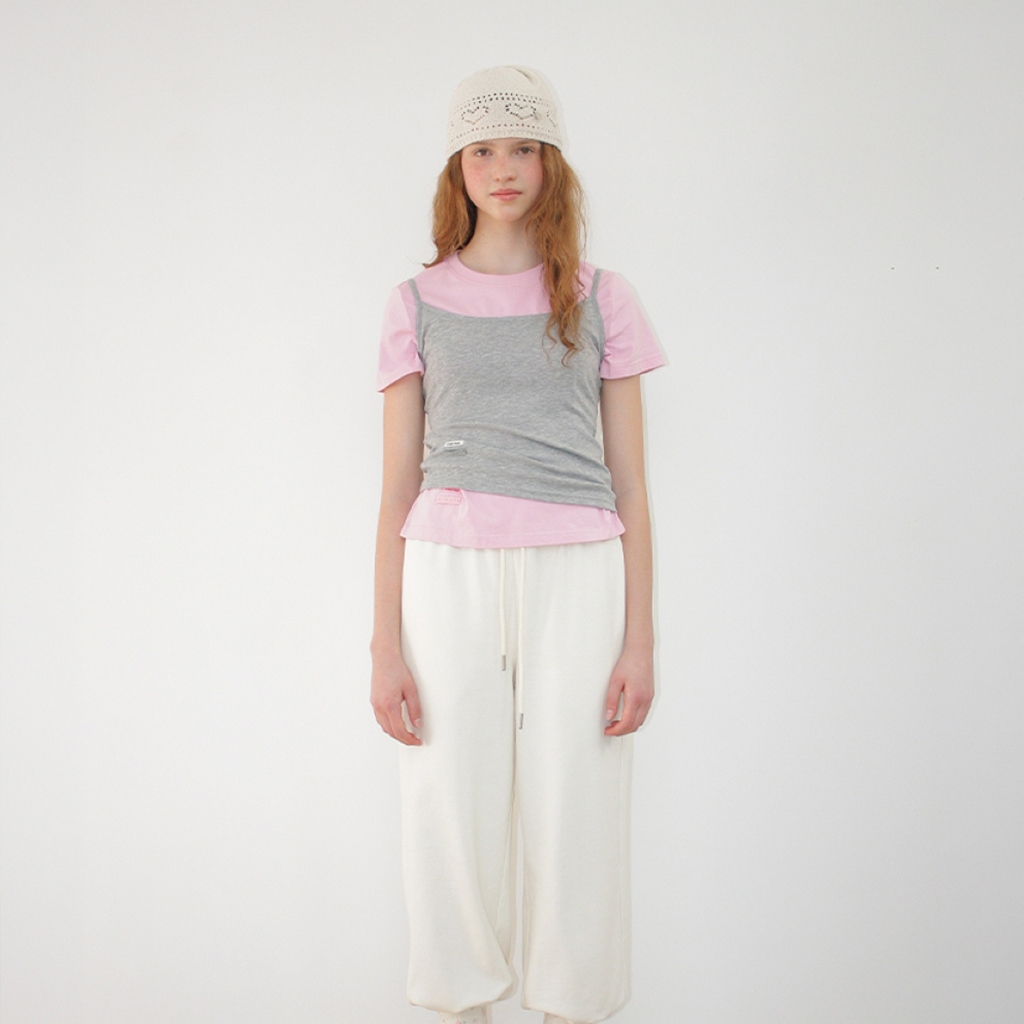 [RONRON] Mini Label Slim Sleeveless / 2colors — صورة 7