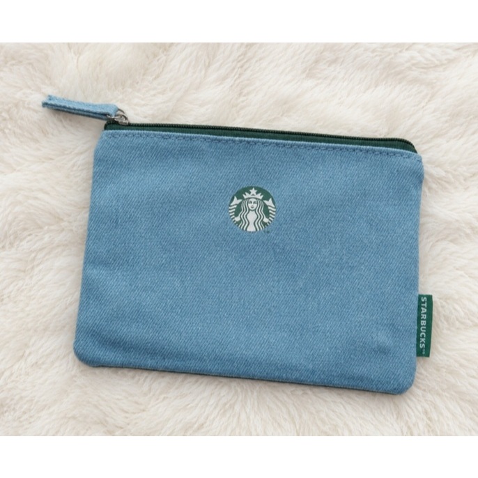 🎀【พร้อมส่ง】2026 แก้วสตาร์บัคส์เกาหลี Starbucks Korea Pale Indigo Denim Pouch