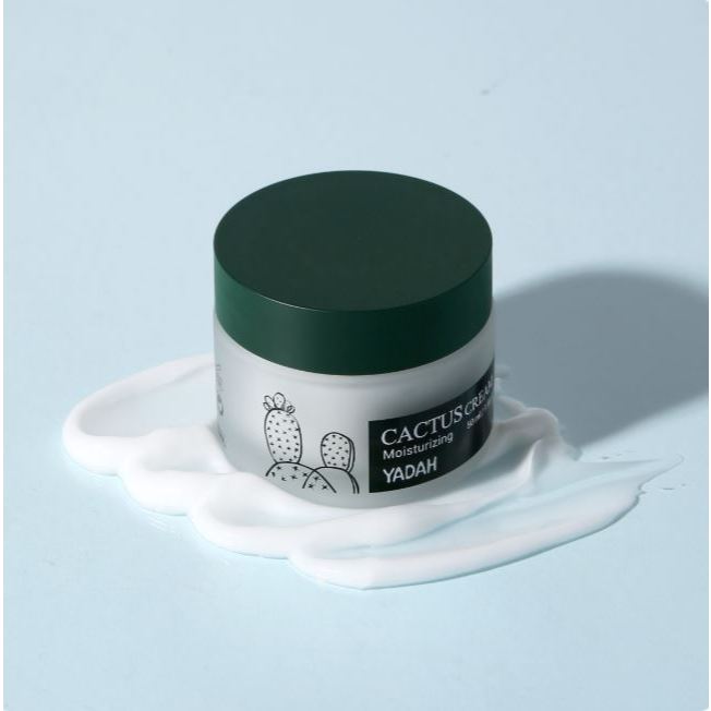 [YADAH] Cactus Moisturizing Cream 50ml  70.68% Jeju Cactus ปราศจากน้ําหอม Soothing Hydration สําหรับ