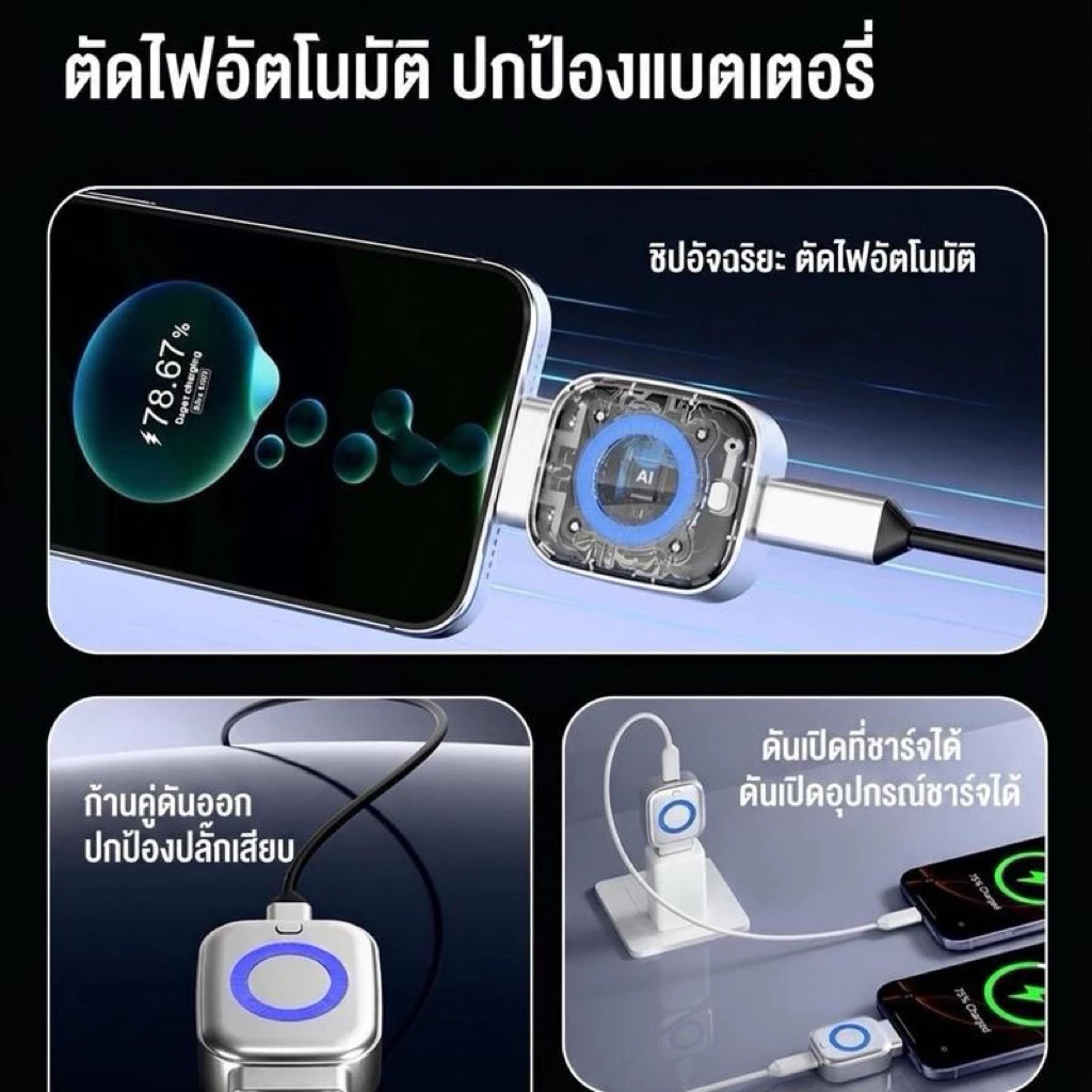 X-01 อะแดปเตอร์ชาร์จเร็ว 140W Type-C ตัดการชาร์จอัตโนมัติ เมื่อแบตเตอรี่เต็ม หัวชาร์จเร็ว สำหรับมือถือ ไอโฟน แอนดรอยด์ thumbnail 4