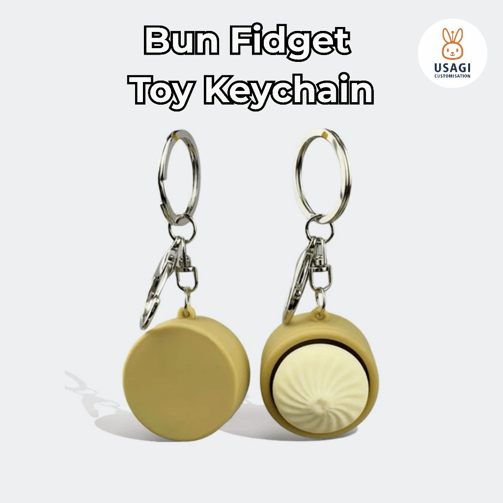 Usagi Bun Keycap พวงกุญแจ ASMR Fidget Clicker Tactile Toy