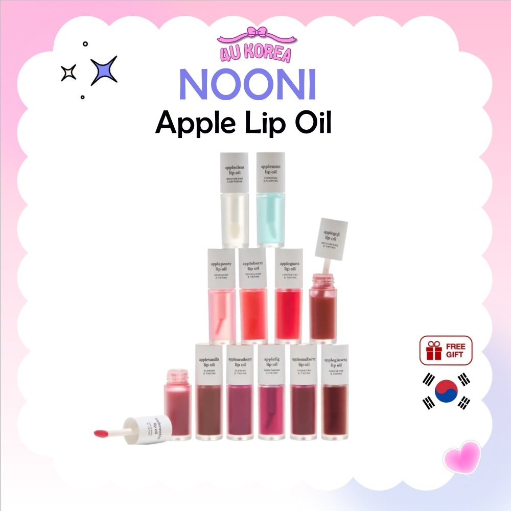 NOONI Apple Lip Oil 3.7ml – 4 สี / K-BEAUTY