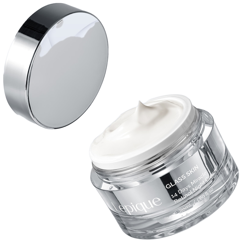 Lepique Glass Skin 14 Days Miracle Retinol Night Cream 50ml Retinol 0.1% Cica Moisturizing Firming N