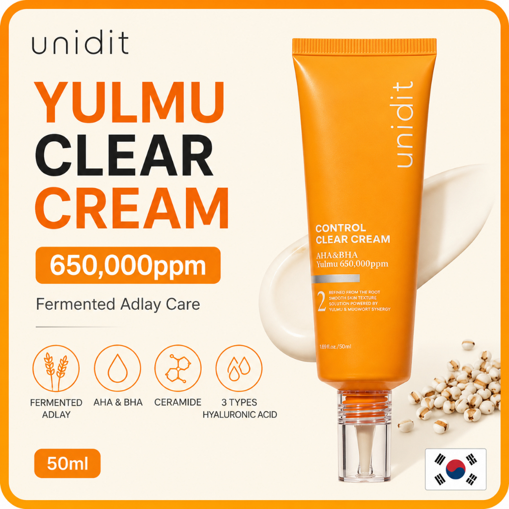 [UNIDIT] Yulmu Clear Cream 50ml / สกินแคร์เกาหลี / Adlay 650000Ppm AHA BHA Ceramide 3 Hyaluronic Aci