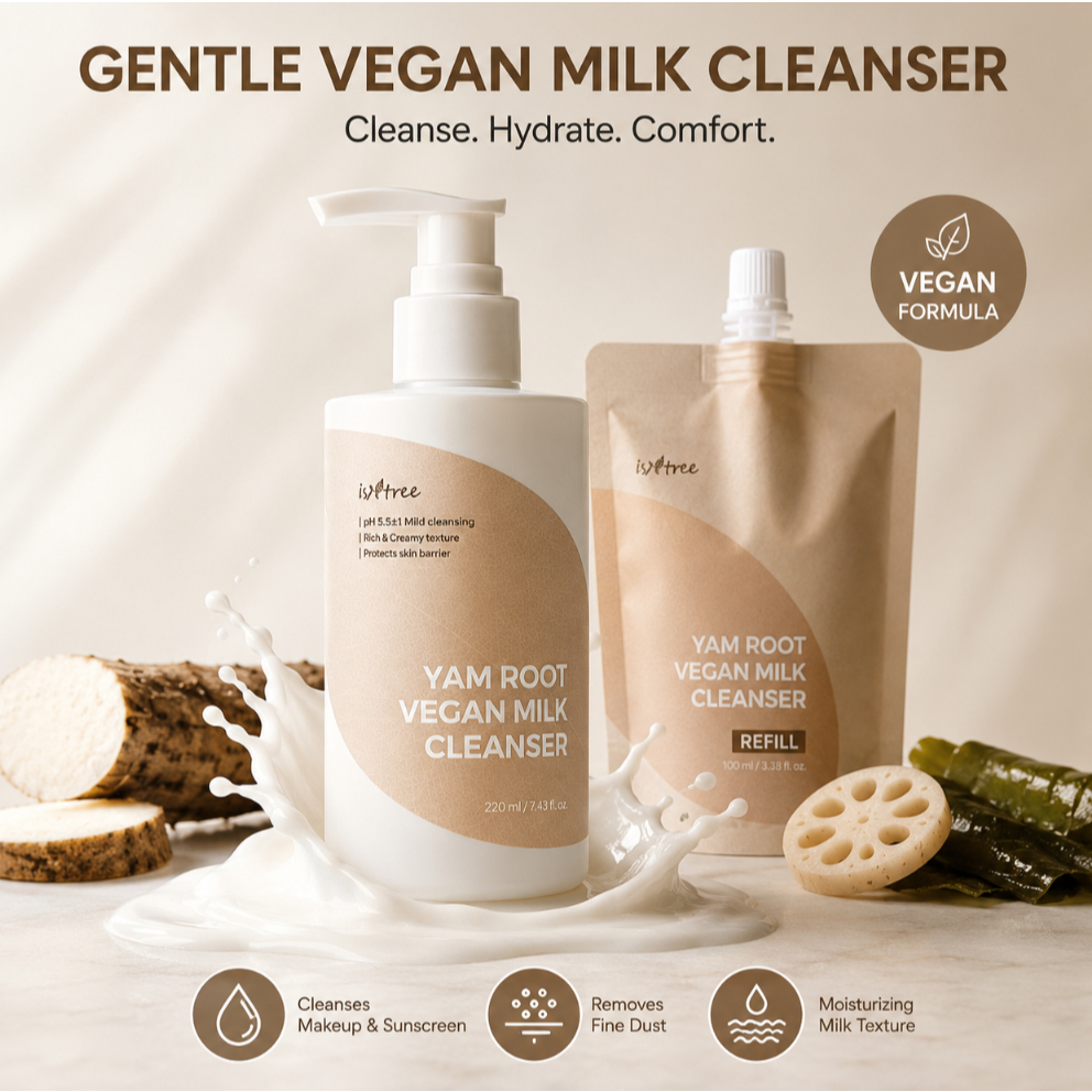 Instree Yam Root Vegan Milk Cleanser 220ml / 220ml + รีฟิล 100ml