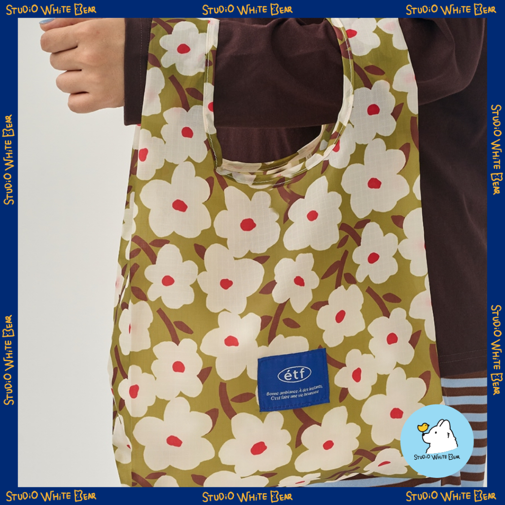 [etf] Market Bag - Flower Garden Olive / Flower Garden Burgundy