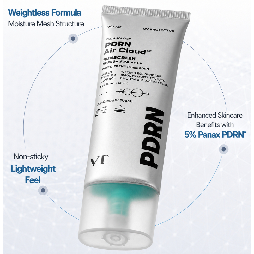 VT PDRN Air Cloud Sunscreen 50ml – ครีมกันแดดเกาหลียอดนิยม Ultra-Light & Non-Sticky Daily Sun Care