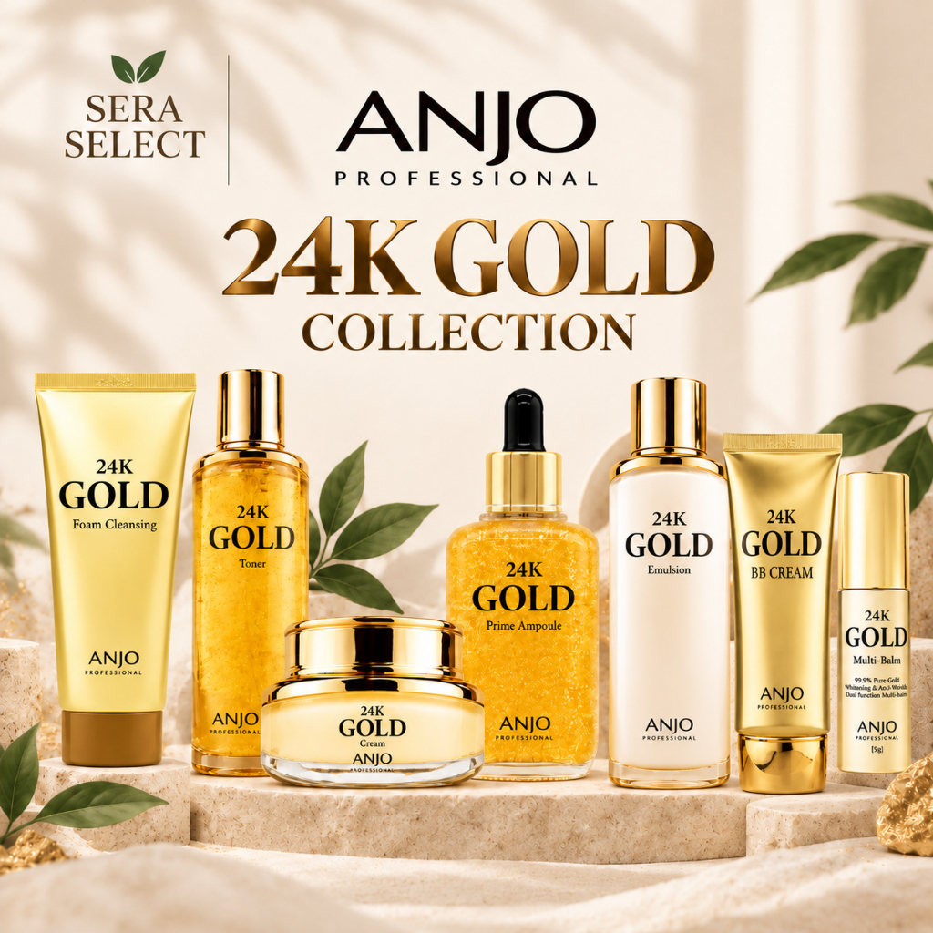 ANJO Professional 24K Gold Collection เกาหลี Skincare Cream Toner Emulsion Ampoule Cleanser Eye Crea
