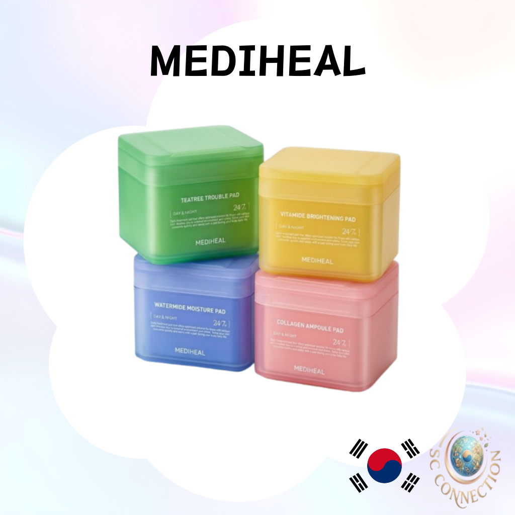[MEDIHEAL] DAILY TONER PAD [วิตามินซี | คอลลาเจน | ทีทรี | Watermide], 100ea 1 ชุด