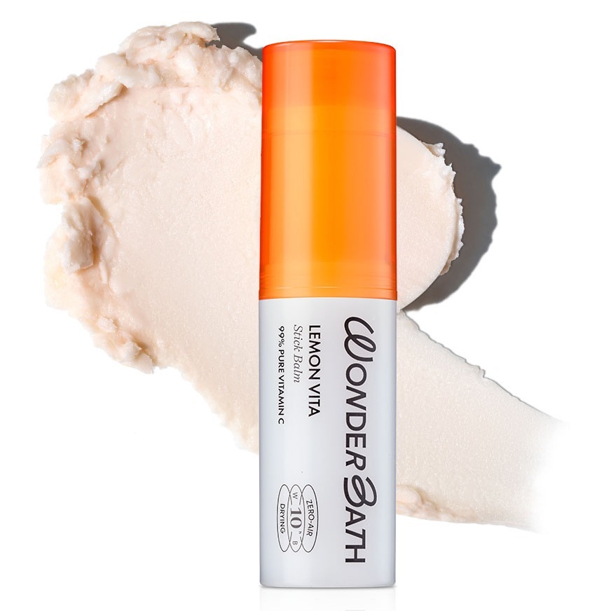 Wonder Bath Lemon Vita Stick 9g Vitamin C Moisturizing Balm แบบพกพา Multi Balm Non Sticky Skin Balm