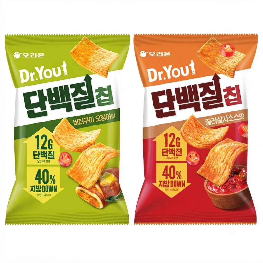 Dr.You Protein Chips 2 รสชาติ 60g - การแบ่งประเภทของว่างกรอบเพื่อสุขภาพเกาหลี