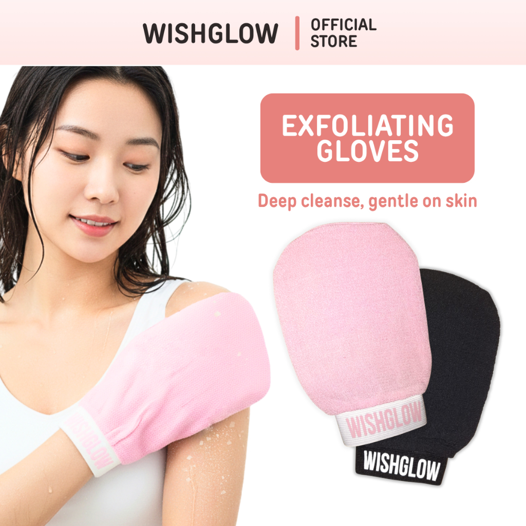 Wishglow Exfoliating Glove Scrub สําหรับอาบน้ําร่างกาย Dead Skin