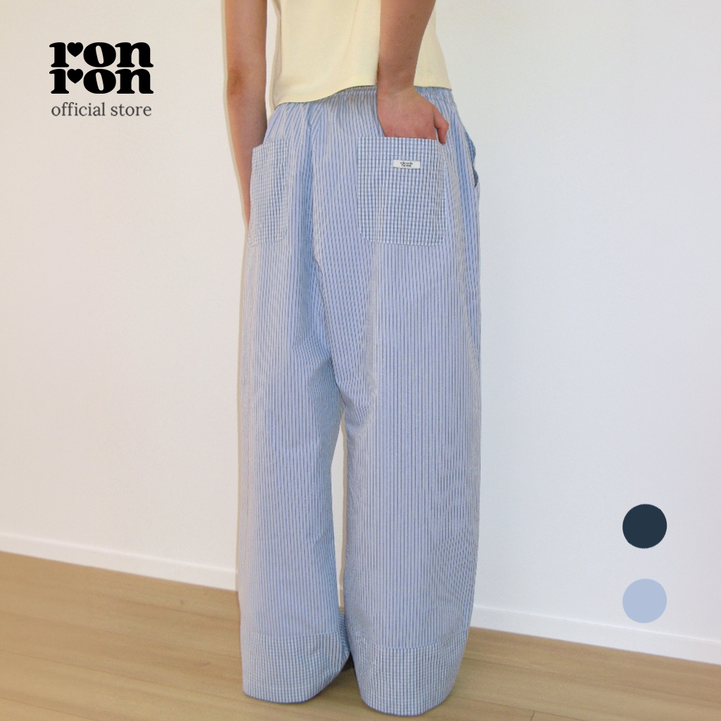 [RONRON] Stripe Check Panel Comfort Pants / 2colors