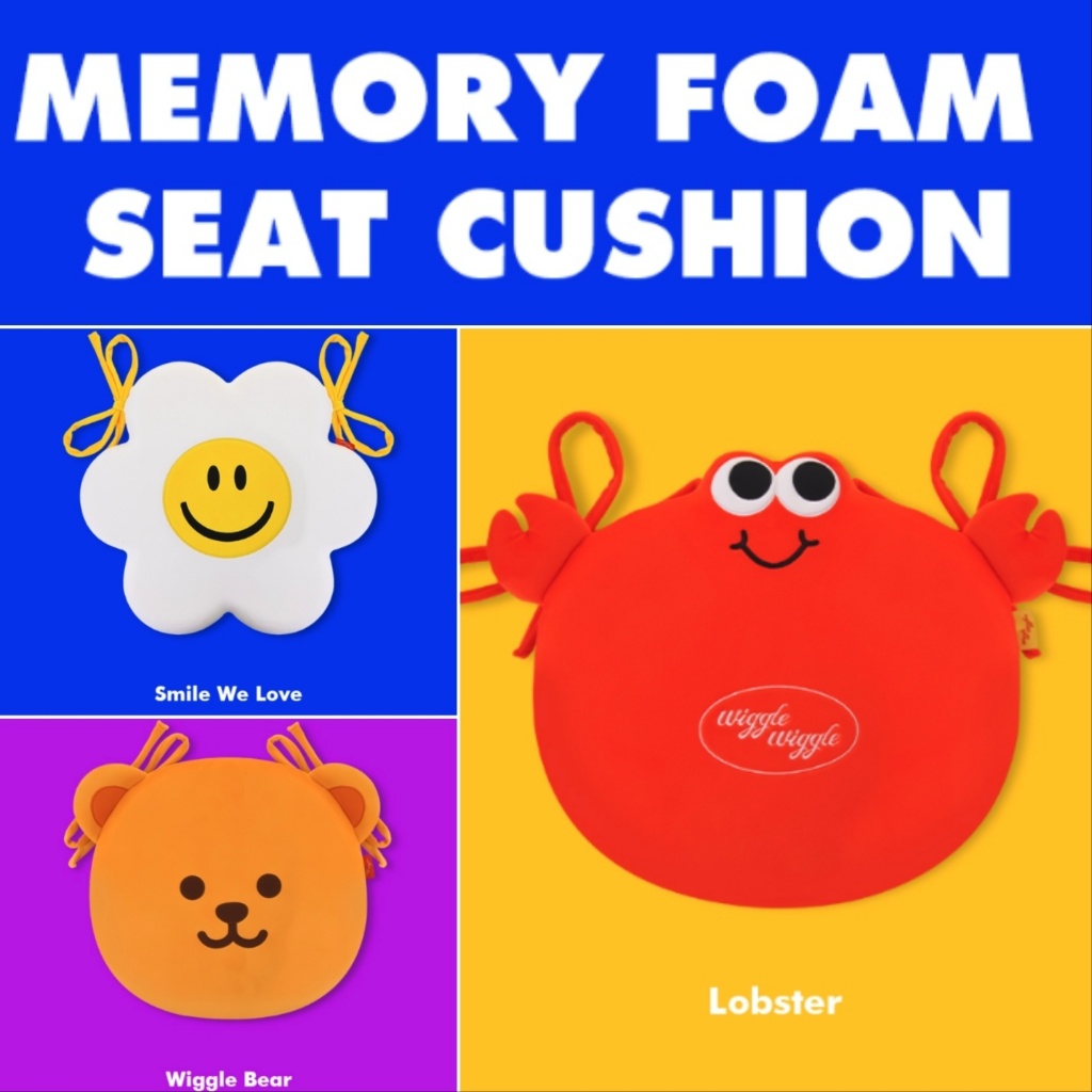Wiggle Wiggle Memory Foam Cushion  Smile We Love / Wiggle Bear / Lobster