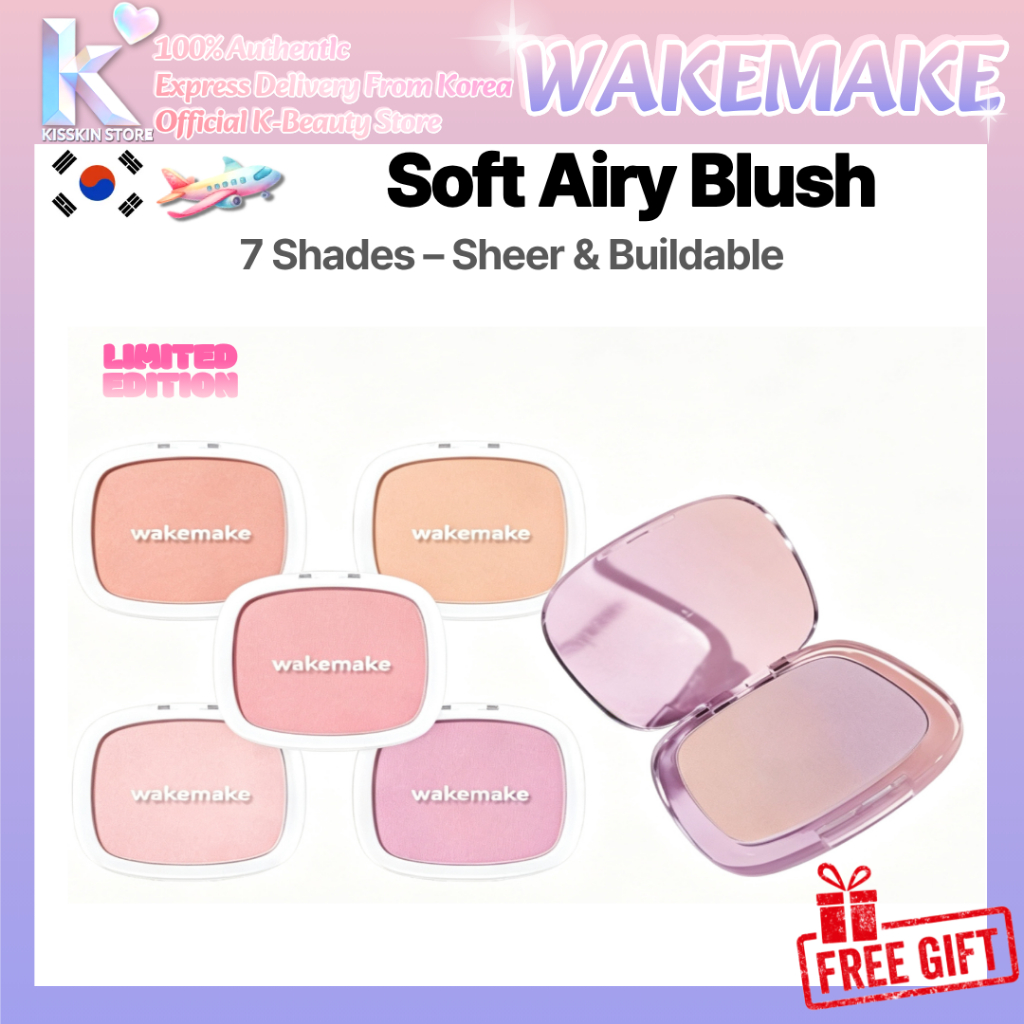 [WAKEMAKE]WAKEMAKE Sheer Breeze Blusher 5g Natural Glow Powder 7 สีเกาหลีโดยตรง