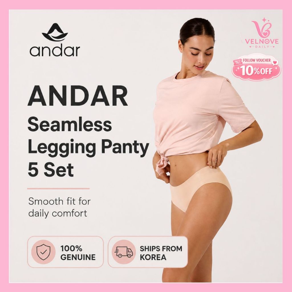 [andar] ชุดชั้นในกางเกงเลกกิ้งไร้ตะเข็บสําหรับผู้หญิง 5-Pack – กางเกงชั้นในผ้ายืด No-Show