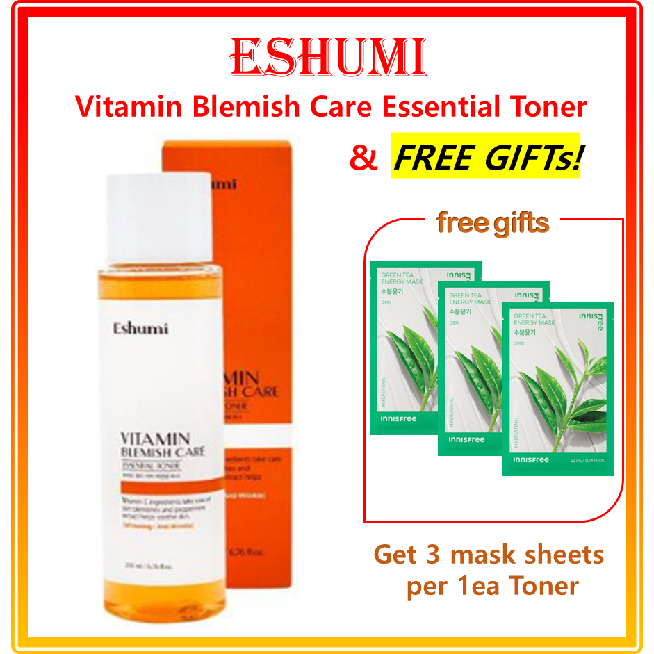 Eshumi โทนเนอร์วิตามิน ดูแลฝ้า ของขวัญฟรี (Free gift★ innisfree Energy Mask X 3EA)/ Eshumi Vitamin B