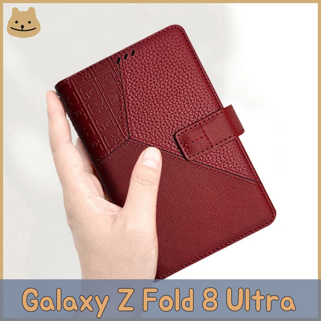 🇰🇷 Z Fold 8 Launch Luxurious Bluecasa Elpis Magnetic Genuine Leather Diary Case l KKSTORY