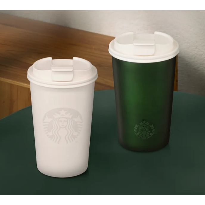 🎀【พร้อมส่ง】2026 แก้วสตาร์บัคส์เกาหลี Starbucks Korea Signature To Go Cup Beige/ Green Tumbler 355ml/
