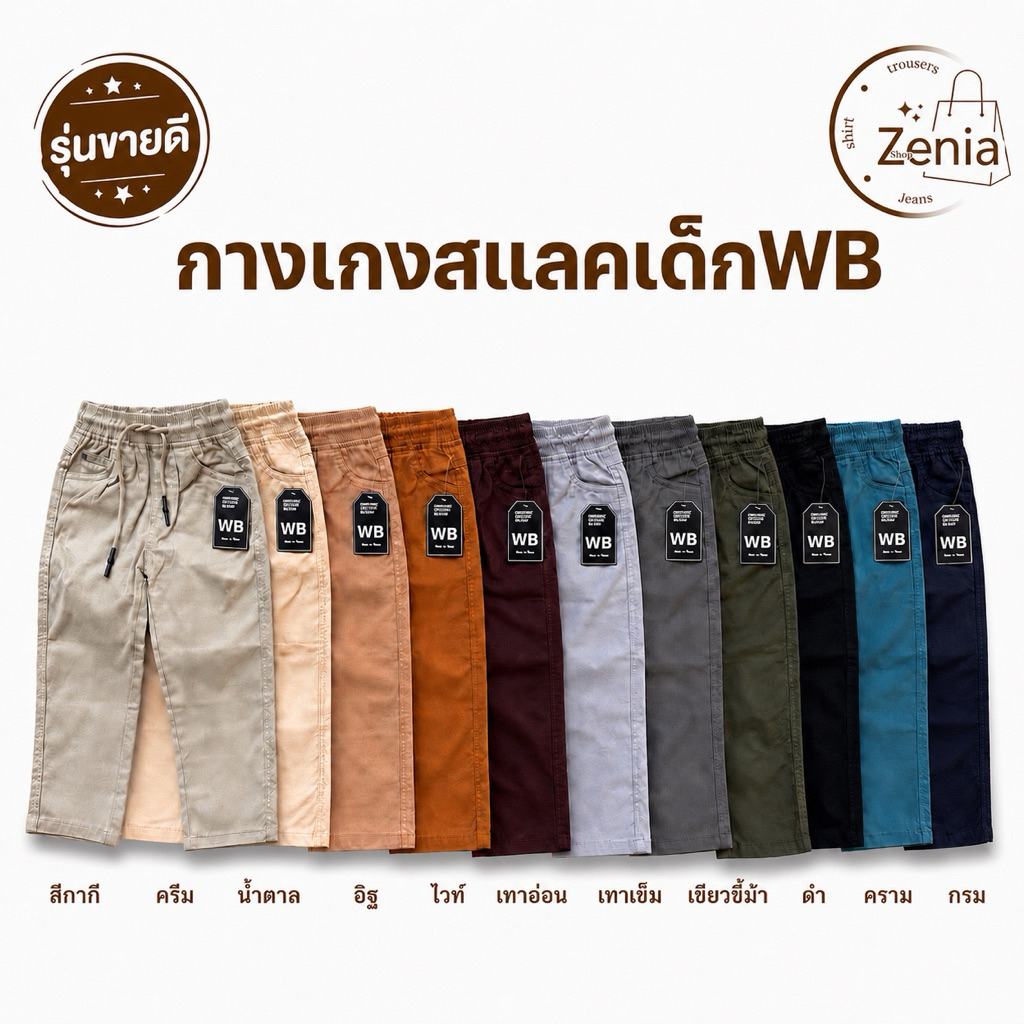 กางเกงสแลคเด็กWB(2-12Y(พร้อมส่ง)