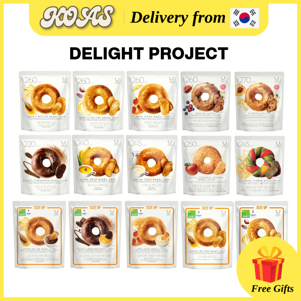 Delight Project Bagel Chips แคลอรี่ต่ํา ของว่างเกาหลี