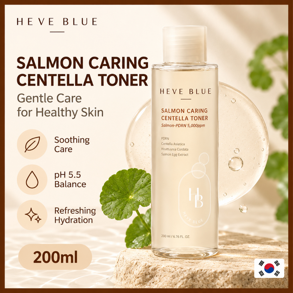 [Heve Blue] Salmon Caring Centella Toner 200m / pH 5.5 Moisture Care / สกินแคร์เกาหลีสําหรับ Fresh B