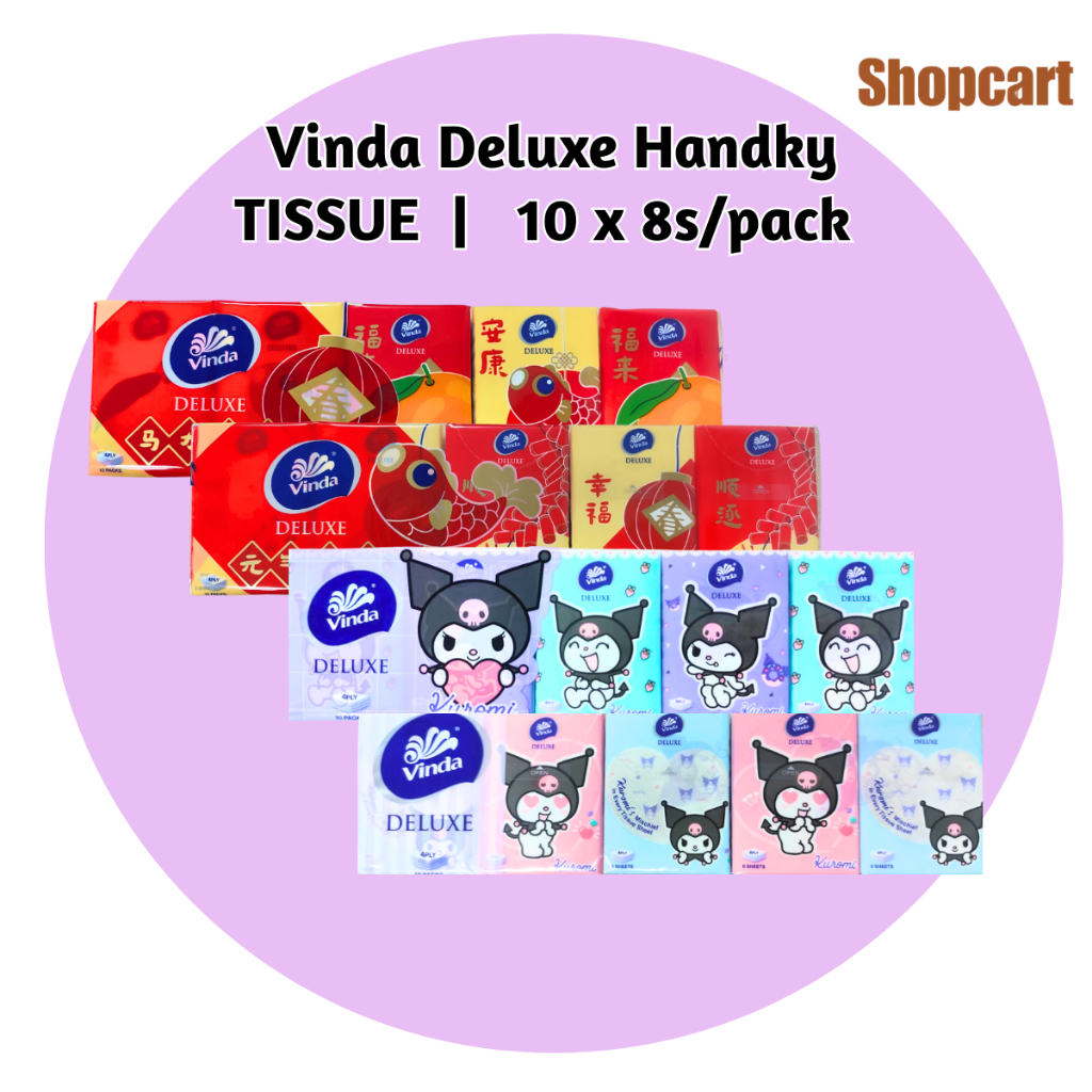 [Bundle Pack] Vinda Deluxe Handky Tissue 4 Ply (10 x 8s)