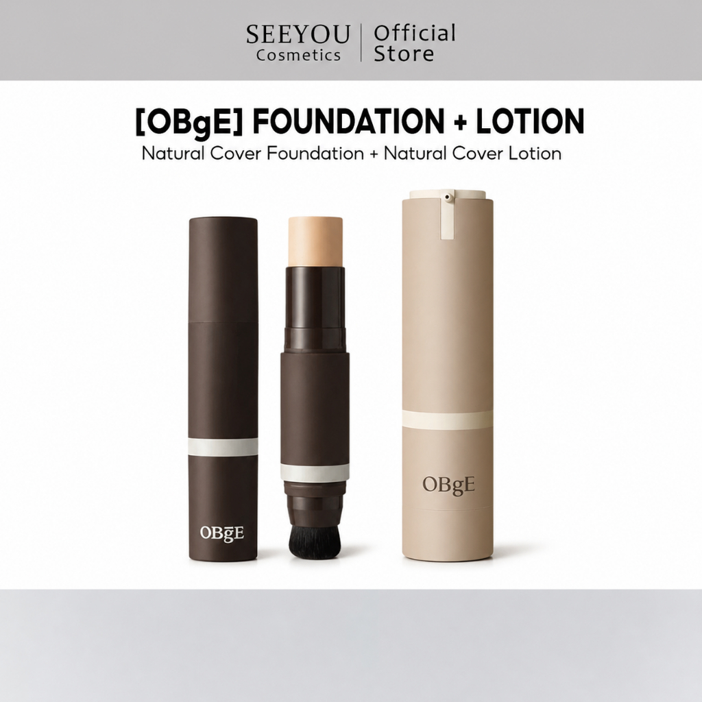 [OBgE] Natural Cover Foundation stick+Cover Lotion SPF50+ PA++++ 50g | โทนอัพโลชั่น 24 ชั่วโมงติดทนน
