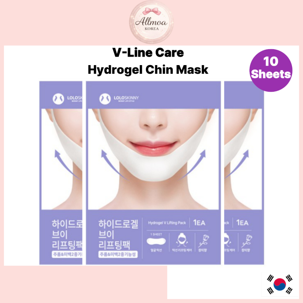 V Line Hydrogel Lifting Chin Mask Face Line Care Hydrogel Mask Pack 10 แผ่น LOLOSKINNY