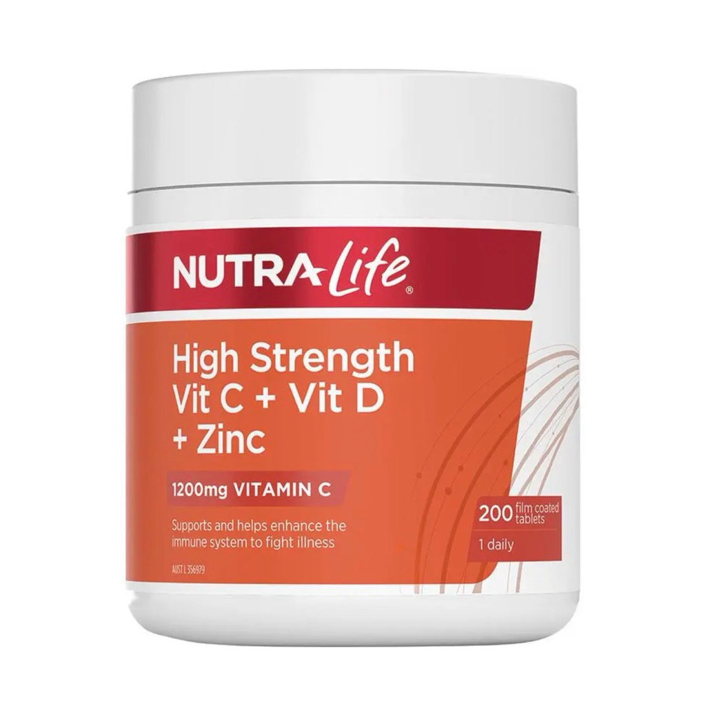 Nutra-Life Vit C + Vit D + ZINC. 200 Tablets