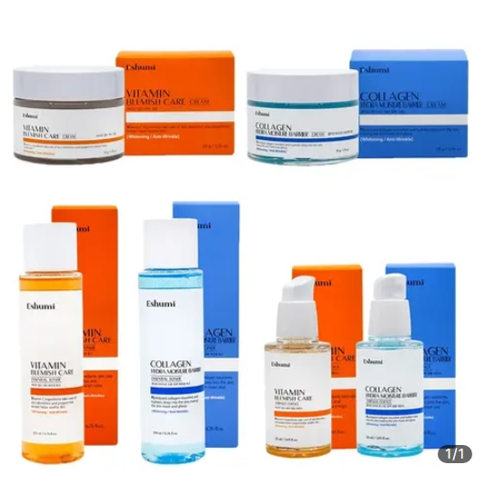 [Eshumi] Eshumi Vitamin Dark Spot Care & Collagen Hydra Moisturizing Toner / Ampoule / Cream EXP วัน