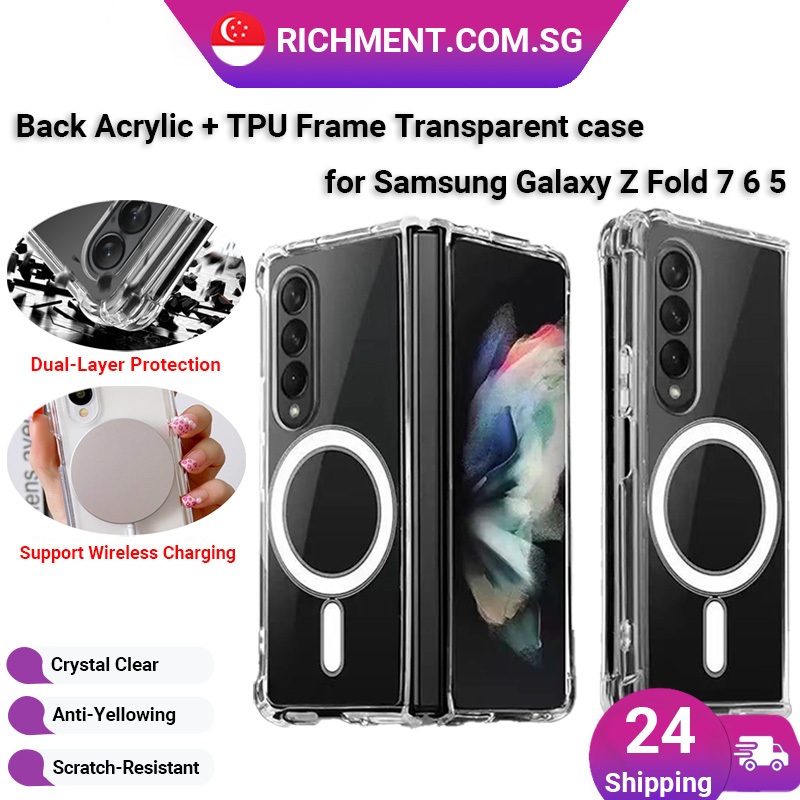 SG SELLER FOLD7 Case Thin Slim Transparent Clear Protective Cover Magnetic Case for Samsung Z Fold 7