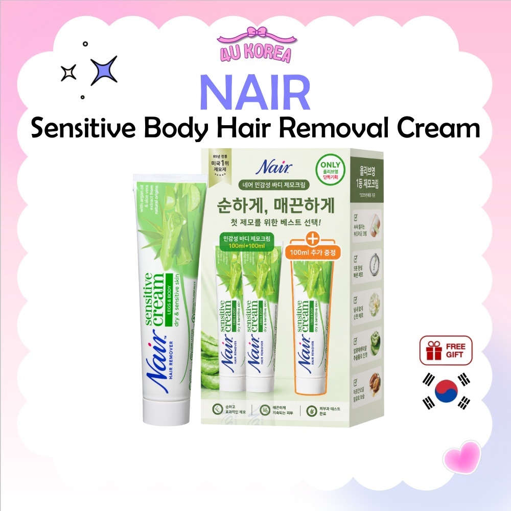 (+100ml) NAIR Sensitive Body Hair Removal Cream – 200ml / K-BEAUTY