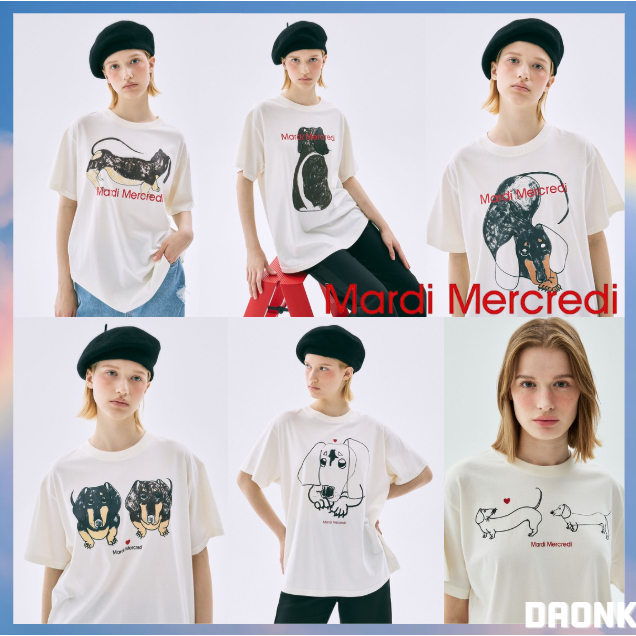 [Mardi Mercredi] TSHIRT DRAWING CH DDANJI 8 types 100% AUTHENTIC bust 42 inches