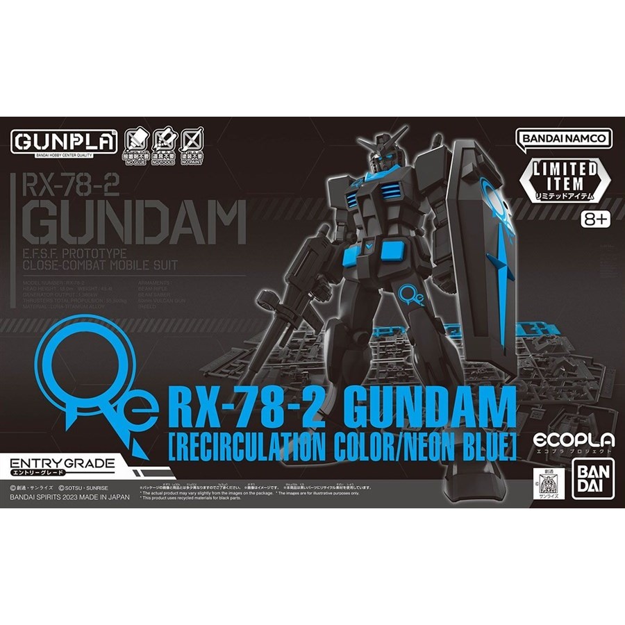 Bandai EG Entry Grade RX-78-2 Gundam [สีหมุนเวียน/น้ําเงินนีออน](Ecopla)