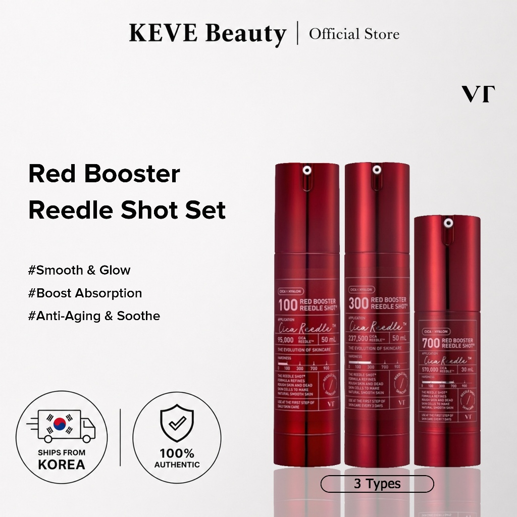 [VT] Red Booster Reedle Shot Slow Aging Care & Skin Nourishing 100/300/700
