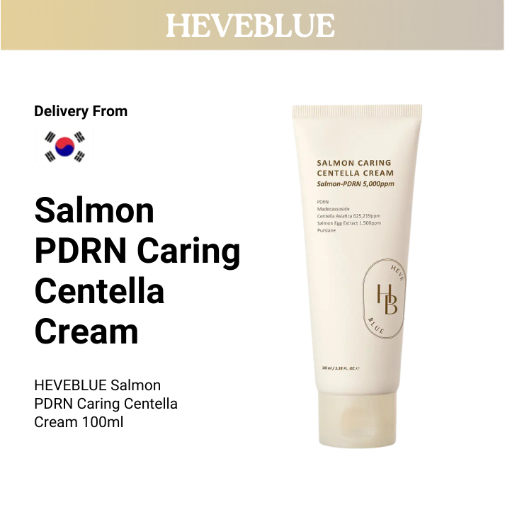 [HEVEBLUE] Salmon PDRN Caring Centella Cream 100ml | Centella Leaf Water PDRN Salmon Egg Moisturizer