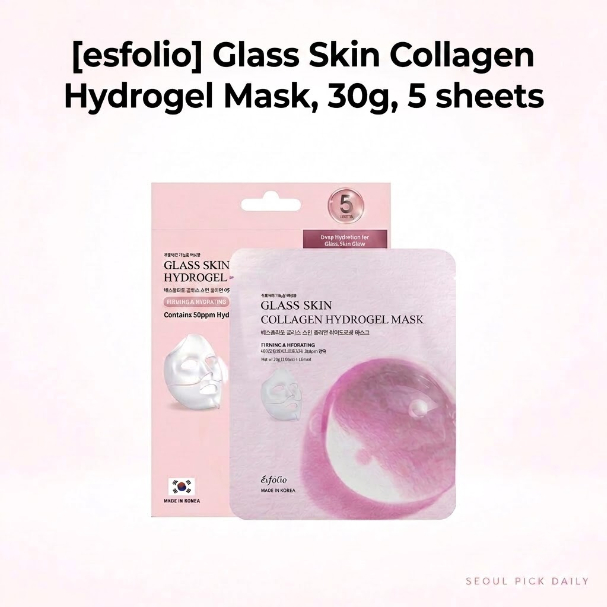 [esfolio] Glass Skin Collagen Hydrogel Mask 30g 5 แผ่น / Korean Hydrogel Mask / Glass Skin Effect by