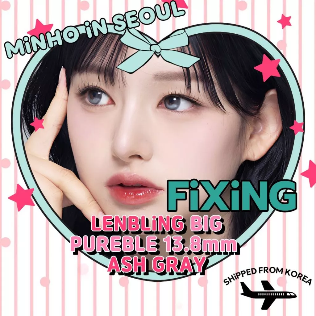 LENBLING Big Pureble 1Month - Ash Grey 1Box(2p) เลนส์ถาวร 13.8 มม.