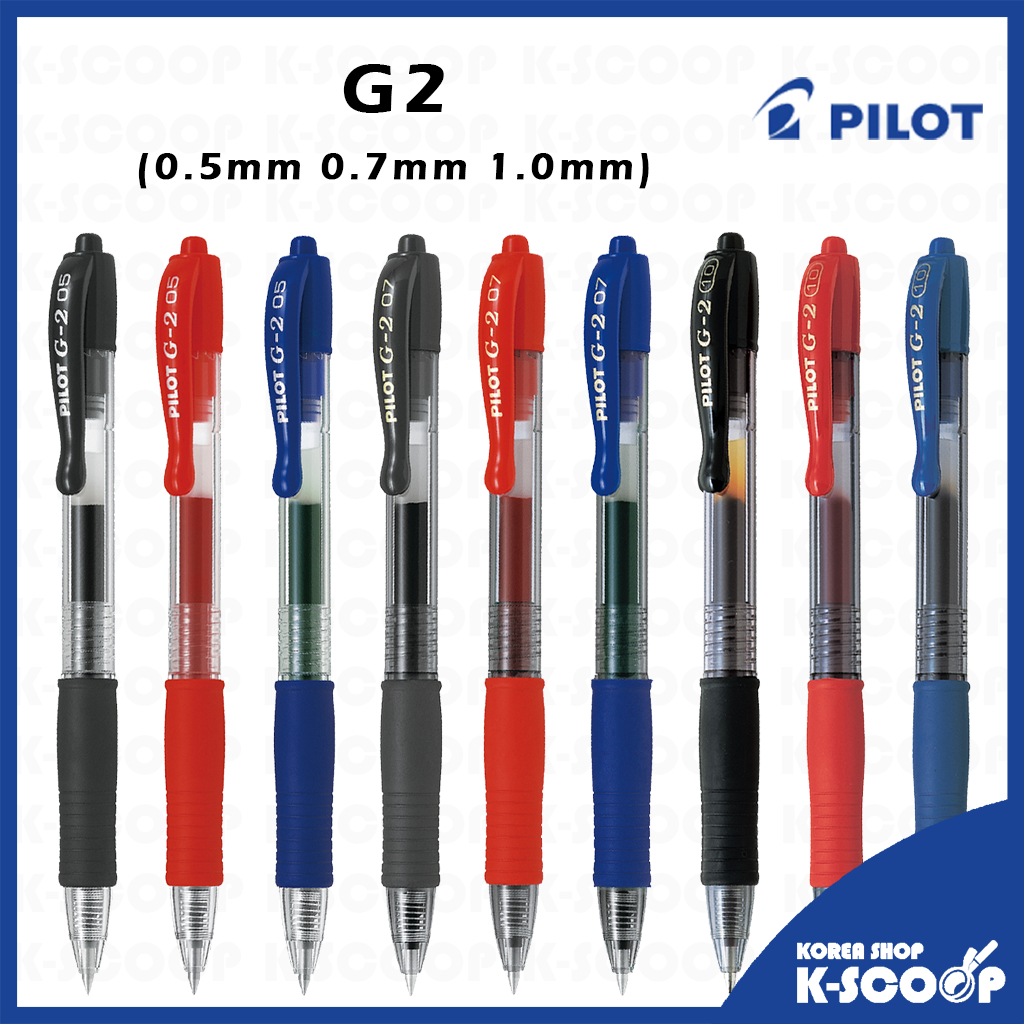 Pilot G-2 Retractable Gel Ink Pen 0.5mm 0.7mm 1.0mm - ปากกาสํานักงานที่ขายดีที่สุด