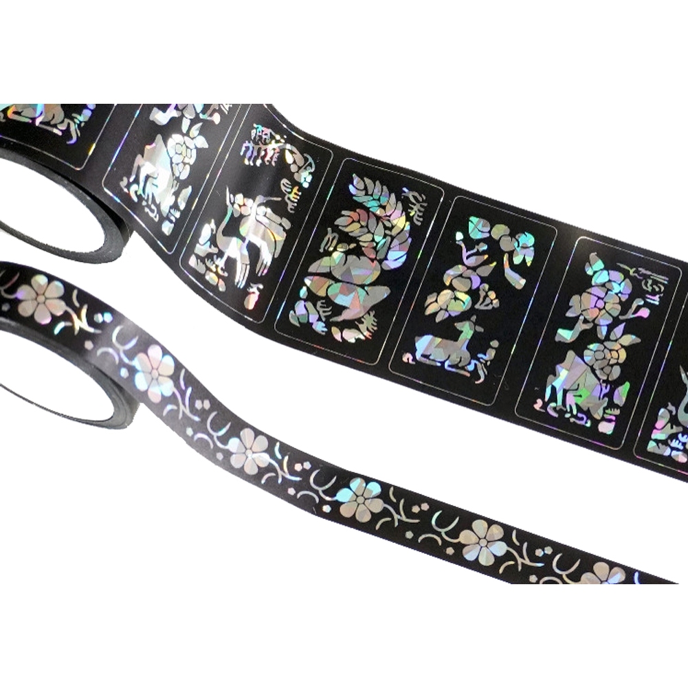 2 x 5M Mother of Pearl Masking Tape PET Glossy Holographic Adhesive Deco Sticker