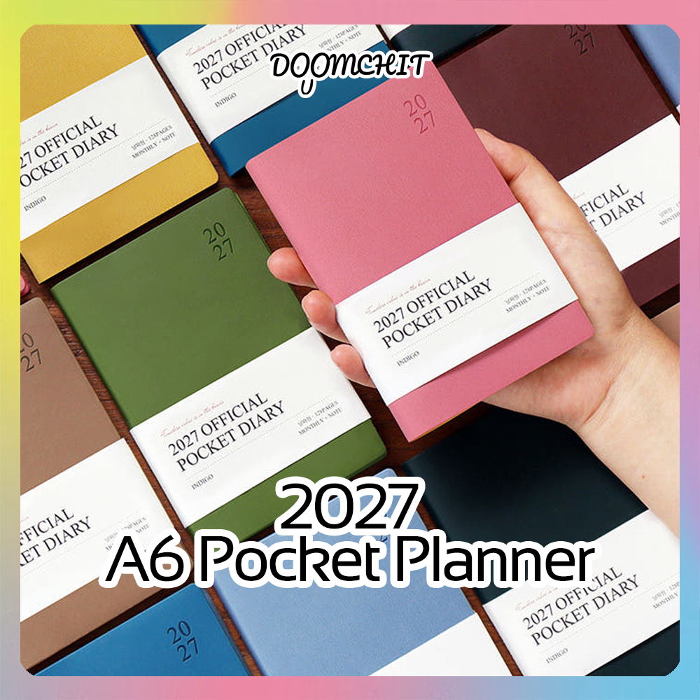 INDIGO 2027 A6 Pocket Planner | สมุดแพลนเนอร์รายเดือน | PU Leather | 15 Months