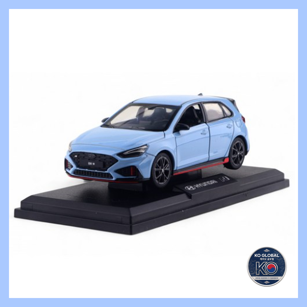 [เกาหลี]🇰🇷 Hyundai i30 N Diecast Mini Car 1: Display Stand / Performance Blue Pull-Back Hot Hatch To