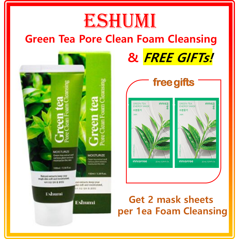 Eshumi GreenTea Pore (Free gift★ innisfree Energy Mask X 2EA) / Eshumi GreenTea Pore Clean Foam Clea