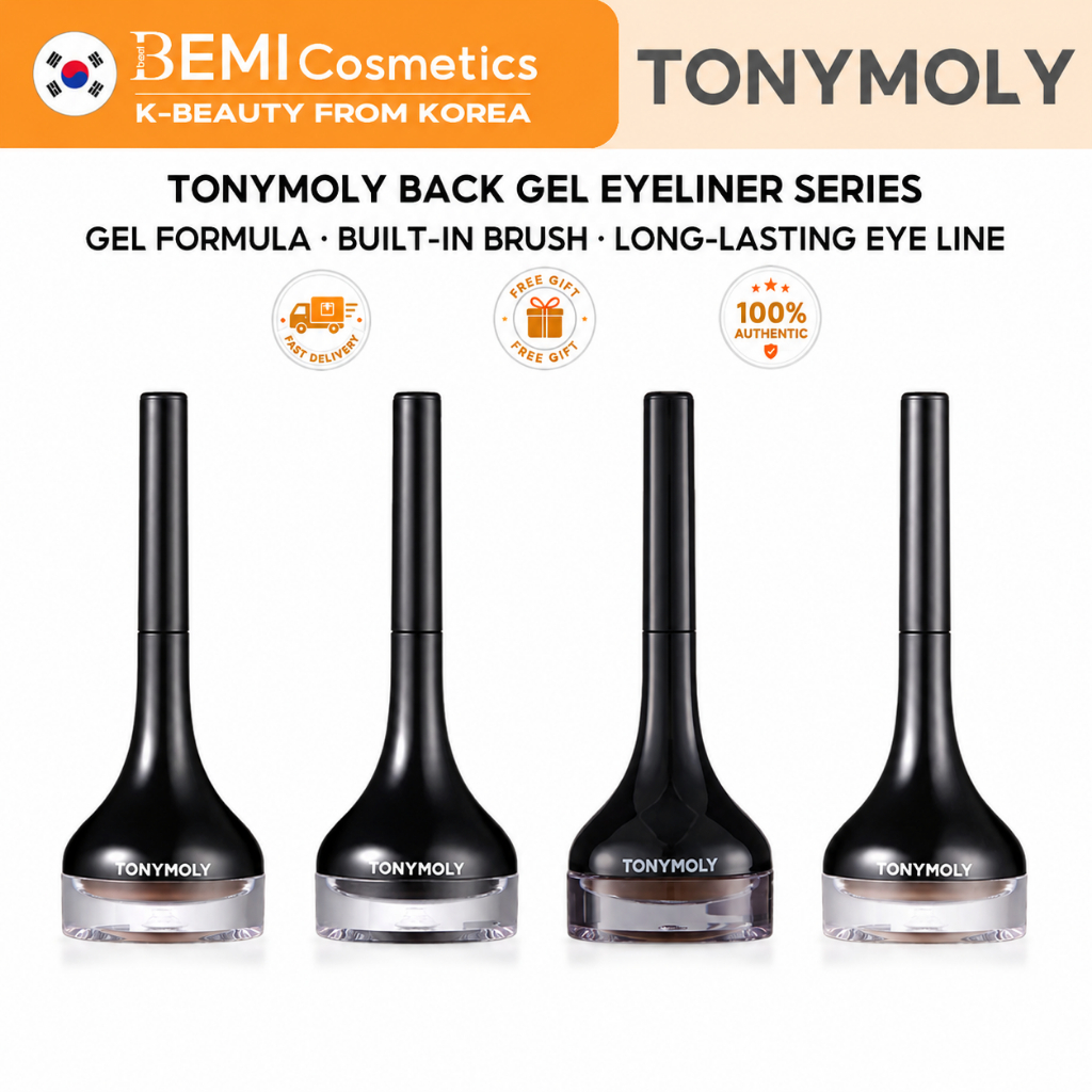 [TONYMOLY] Back Gel Eyeliner Long Brush 4g | 4 ตัวเลือกสี