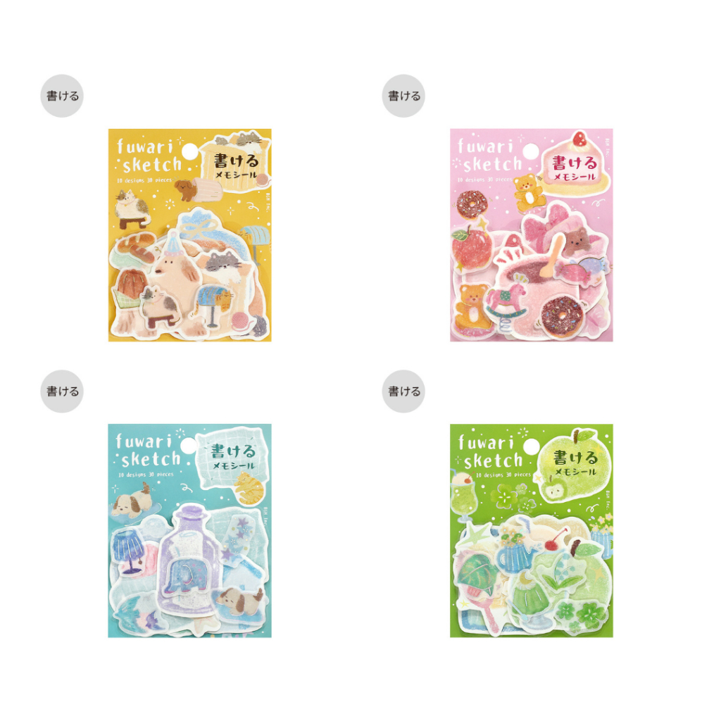 BGM Memo Seal: Fuwari Sketch Series - เหลือง / ชมพู / น้ําเงิน / เขียว