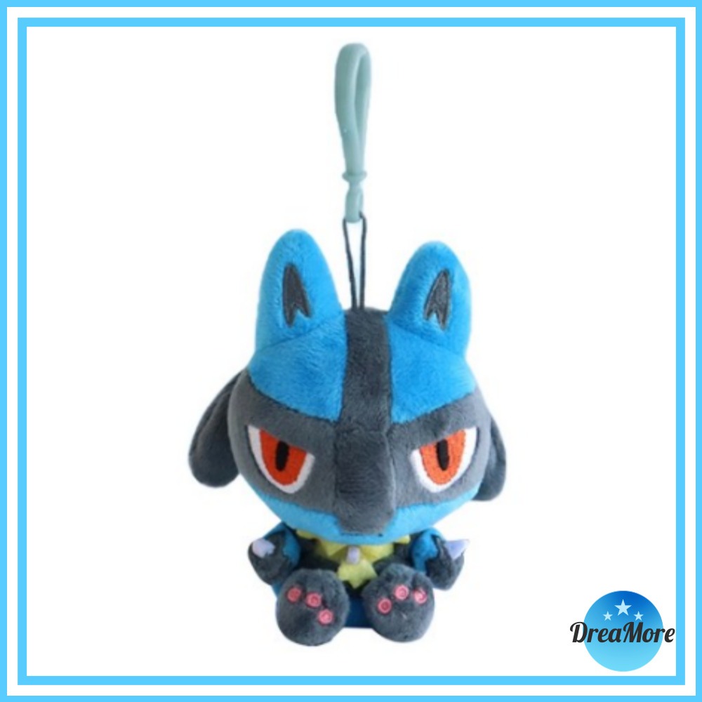 POKEMON พวงกุญแจตุ๊กตา Lucario 13 ซม. / พวงกุญแจตุ๊กตา / อุปกรณ์เสริมตะขอกระเป๋า
