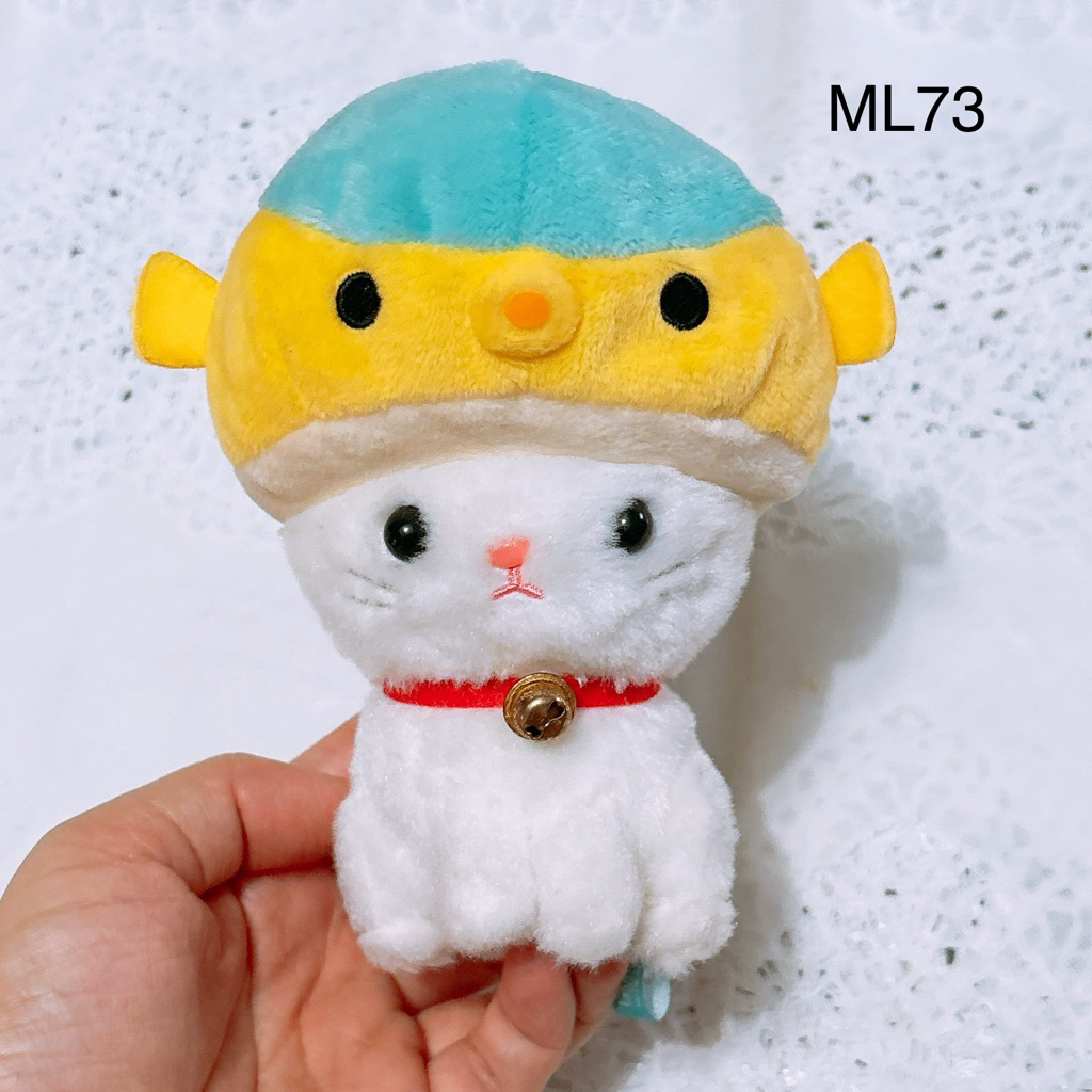 ตุ๊กตา แมว หมวกปลาปักเป้า อมูส แมวขาว amuse