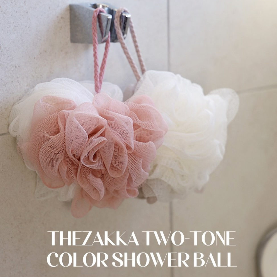 [The Zaka] Two Tone Shower Ball 4 ชิ้นชุดเกาหลีฟองน้ําอาบน้ําพัฟ
