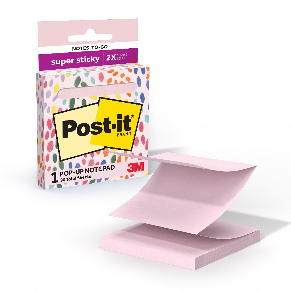 3M Post-it Notes-To-Go Super Sticky Pop-up เกลือสีชมพู 90 แผ่น/แผ่น, 3x3" (R330-1SSP / R330-1SSB / R